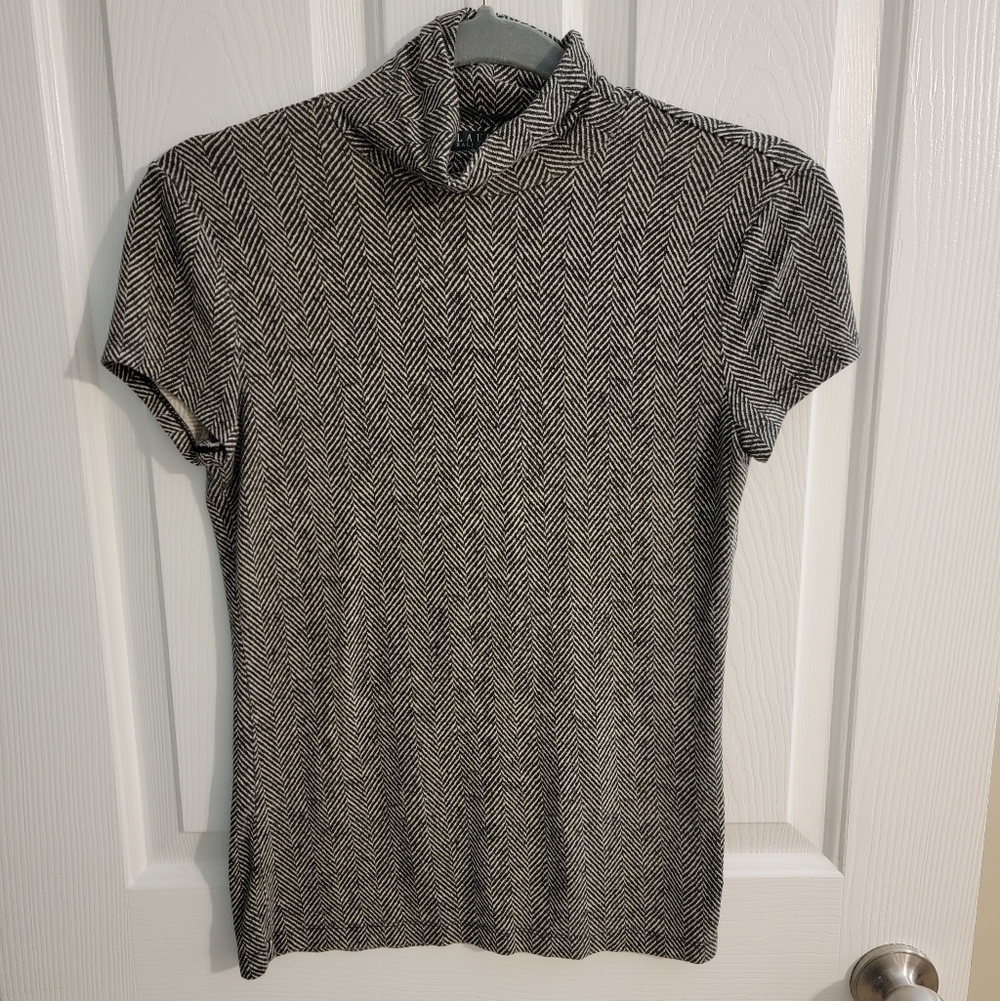 Ralph Lauren Brown and Cream Herringbone Top